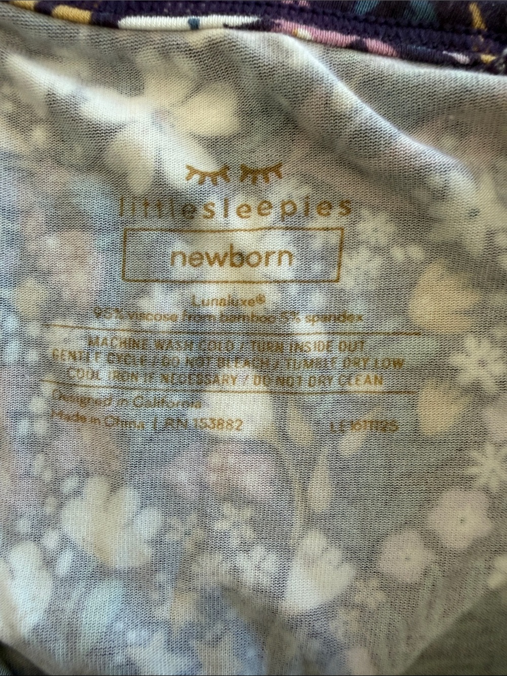 Littersleepies midnight petals ruffle zippy newborn - Picture 4 of 7